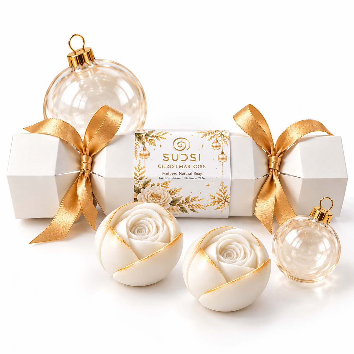 Christmas Rose - Luxury Soap Cracker Gift Set