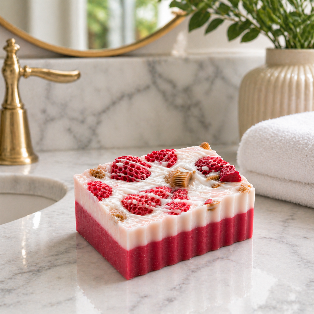Strawberry Frosted Cupcake Soap