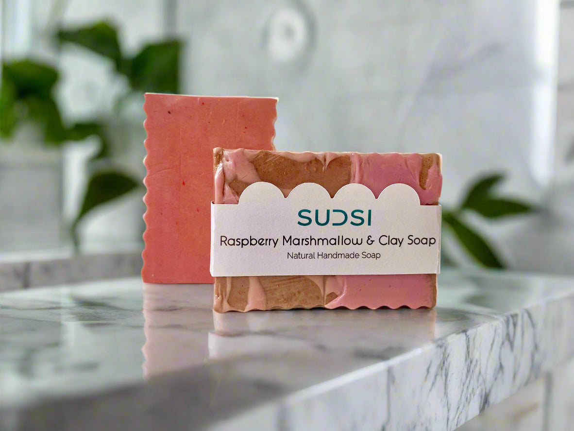 Raspberry Marshmallow & Clay Goats Milk Soap