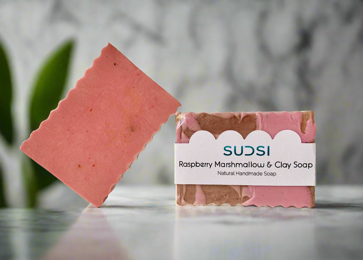 Raspberry Marshmallow & Clay Goats Milk Soap