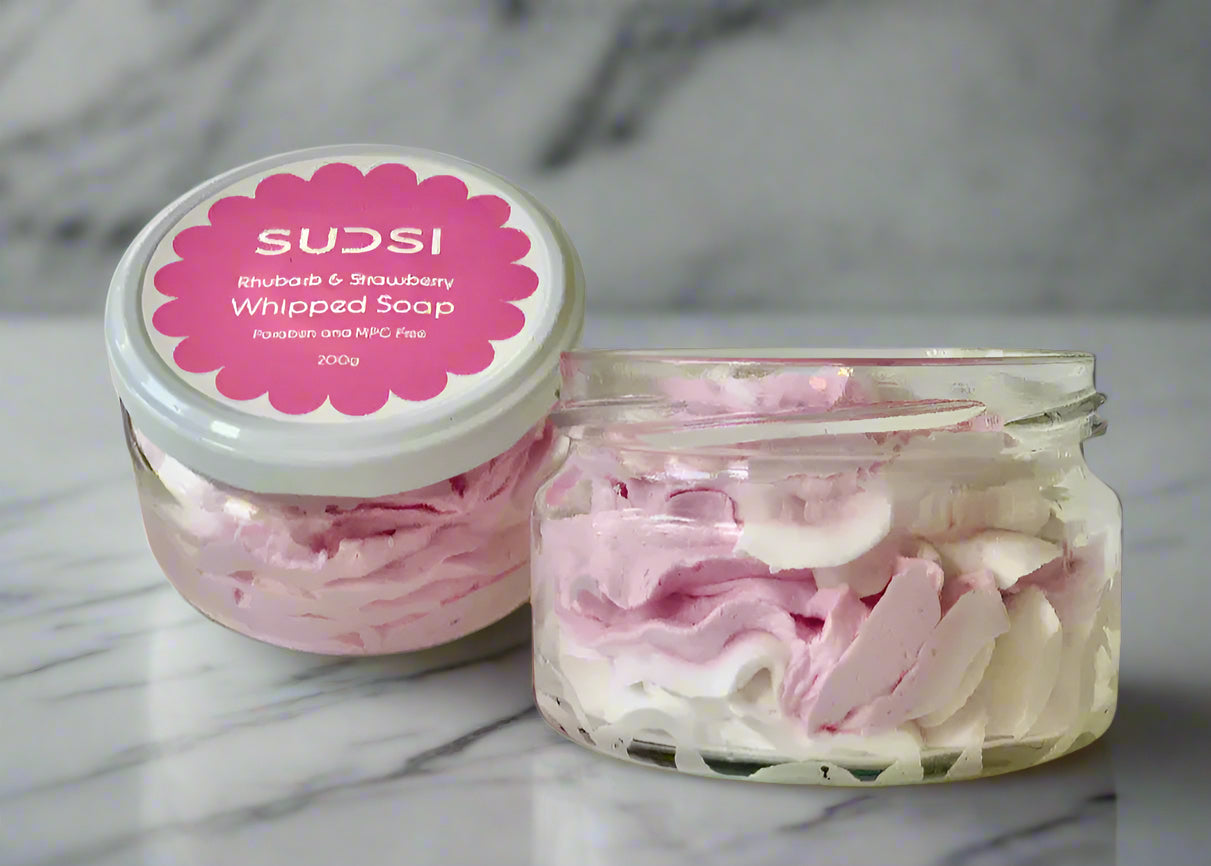 Strawberry & Rhubarb Whipped Soap